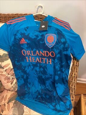 adidas Blue and Orange Orlando City Soccer Jersey